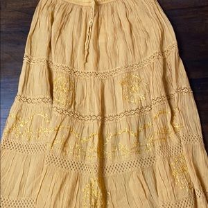 Gold maxi skirt